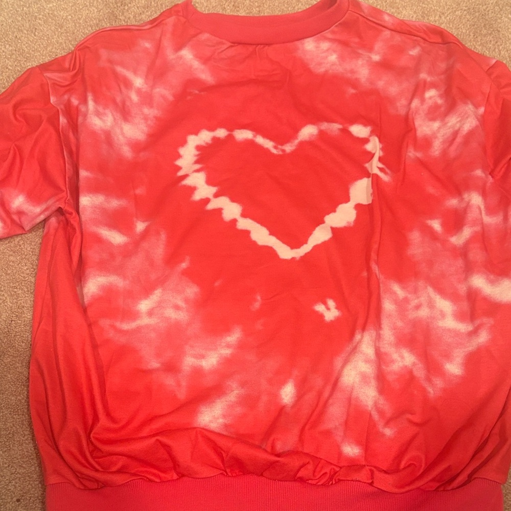 Red Heart Tie-Dye Kids Shirt